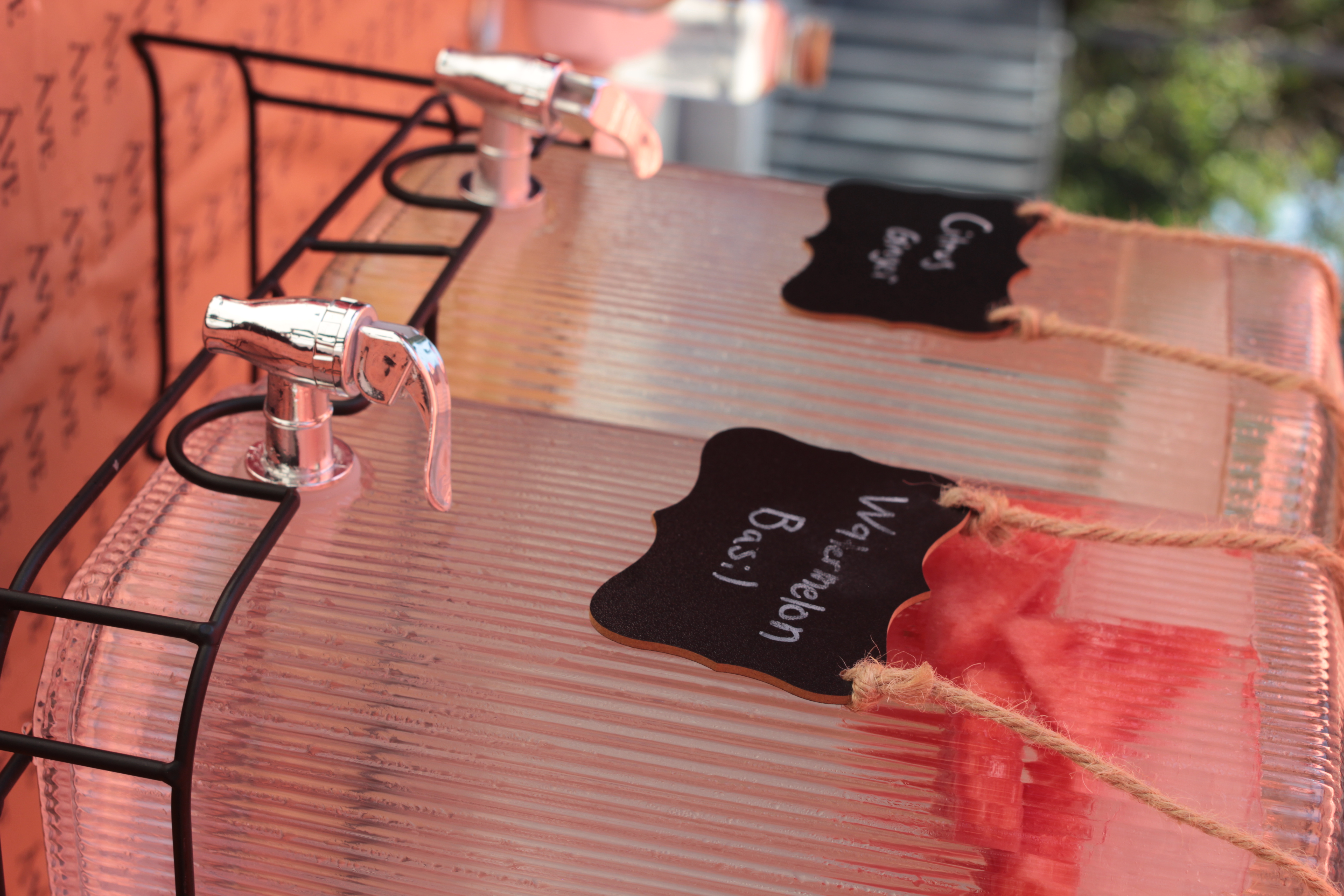 Áve infused water dispensers with fresh citrus and watermelon